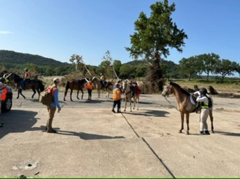 Rancher Navy search and rescue team with horses
